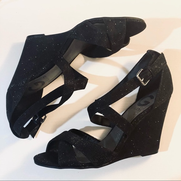 Guess Sparkle Criss-cross Ankle Strap Wedge Sandal - Picture 2 of 7